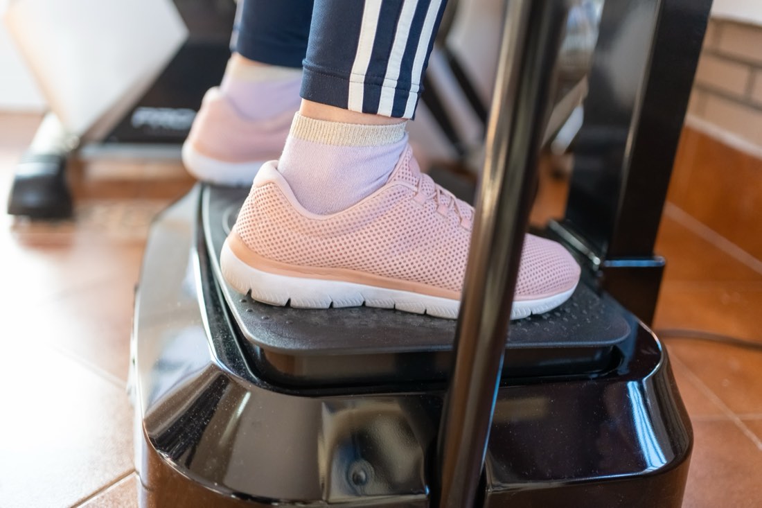 A guest on the vibration plate